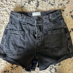 Free People Charcoal Jean Shorts